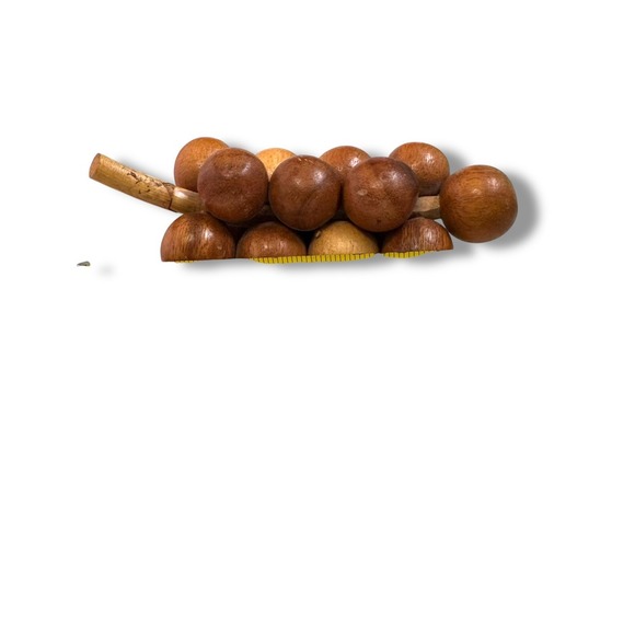 Vintage Mid-Century Modern MCM Fruit Wooden Carved Grapes Cluster Bunch 6.5" - Picture 7 of 7